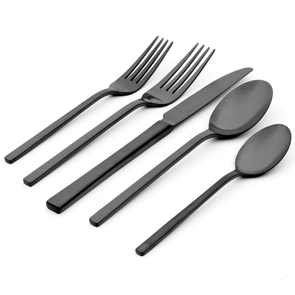 Oneida Allay Midnight 20-Piece Flatware Set, 18/0 stainless steel