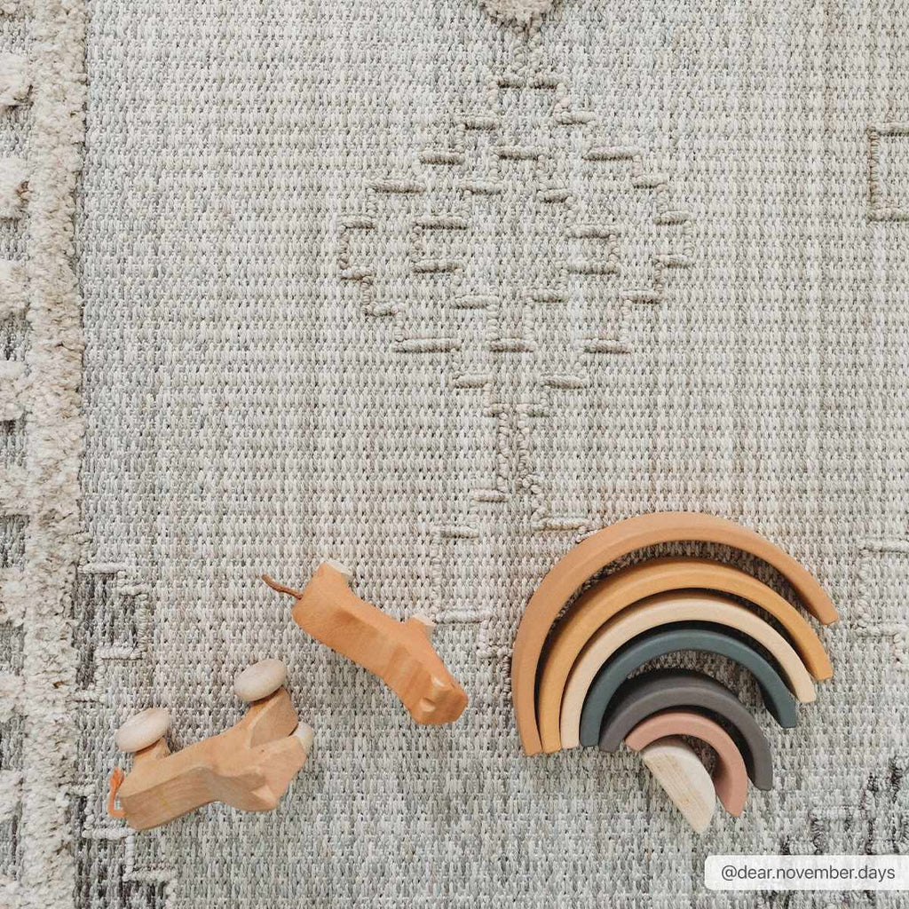 Amaga High Low Rustic Rug – Textured Modern Washable Area Carpet