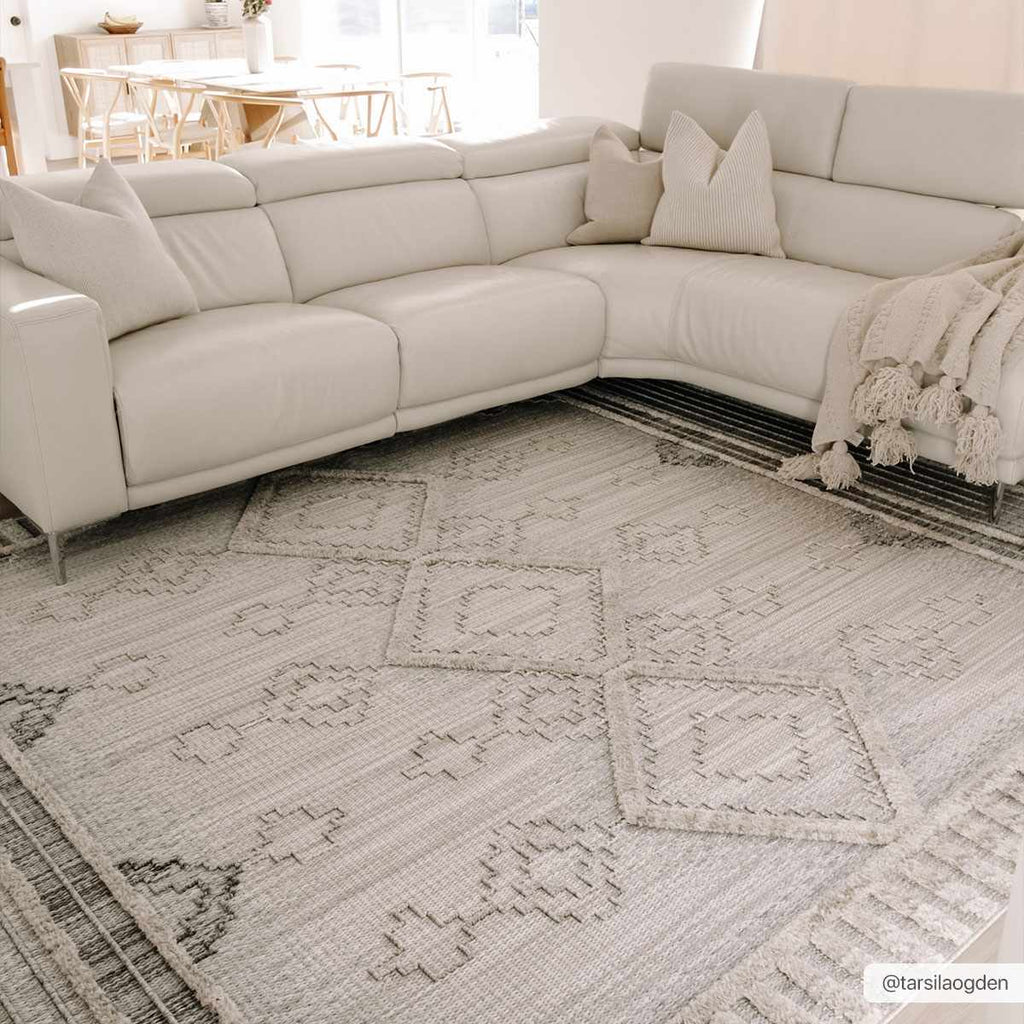 Amaga High Low Rustic Rug – Textured Modern Washable Area Carpet