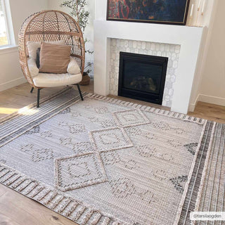 Amaga High Low Rustic Rug – Textured Modern Washable Area Carpet