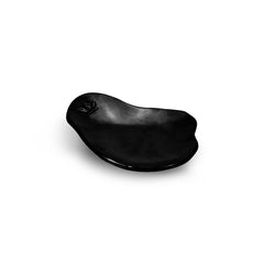 Appetizer Side Plate / Spoon Rest – Organic Ceramic in Black Matte (Set of 4)