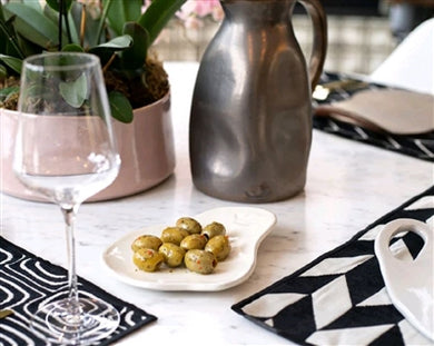 Appetizer Side Plate / Spoon Rest – Organic White Ceramic (Set of 4)