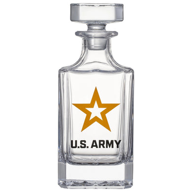 Army Whiskey Decanter Set with Two Glasses