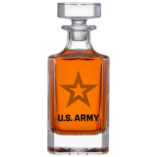 Army Whiskey Decanter Set with Two Glasses