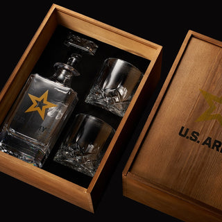 Army Whiskey Decanter Set with Two Glasses