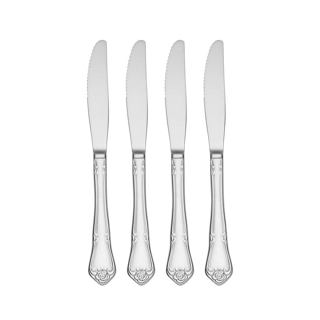 Oneida True Rose Dinner Knives, Set of 4, stainless steel