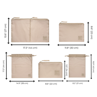 Compression Packing Cubes & Packing Bags – Recycled Nylon – 8-pack – Taupe