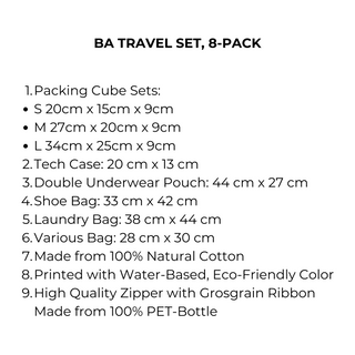 BA Travel Set, 8-pack – Cream