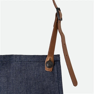 BBQ Style Apron – Brute ST Denim with Leather Straps and Utility Hooks
