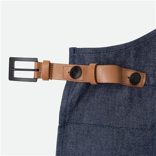 BBQ Style Apron – Brute ST Denim with Leather Straps and Utility Hooks