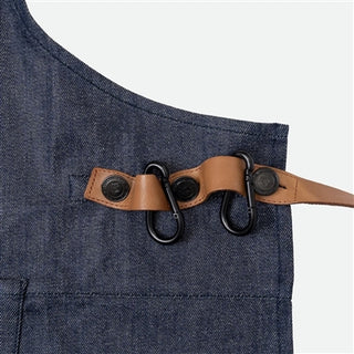 BBQ Style Apron – Brute ST Denim with Leather Straps and Utility Hooks