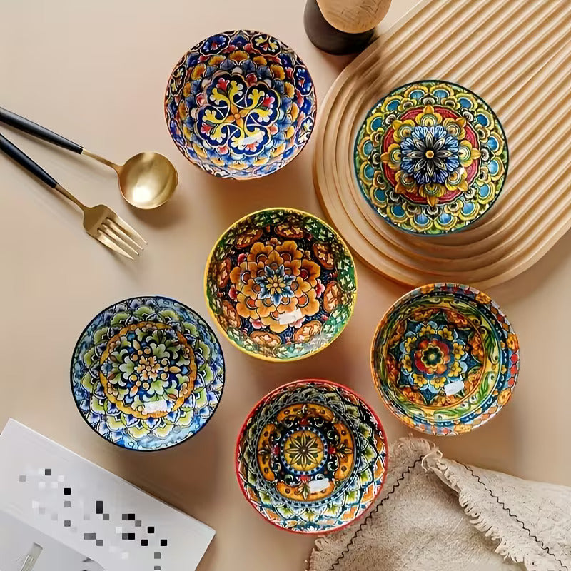 Maison Marrakech Artisan Ceramic Bowl Set – Set of 6