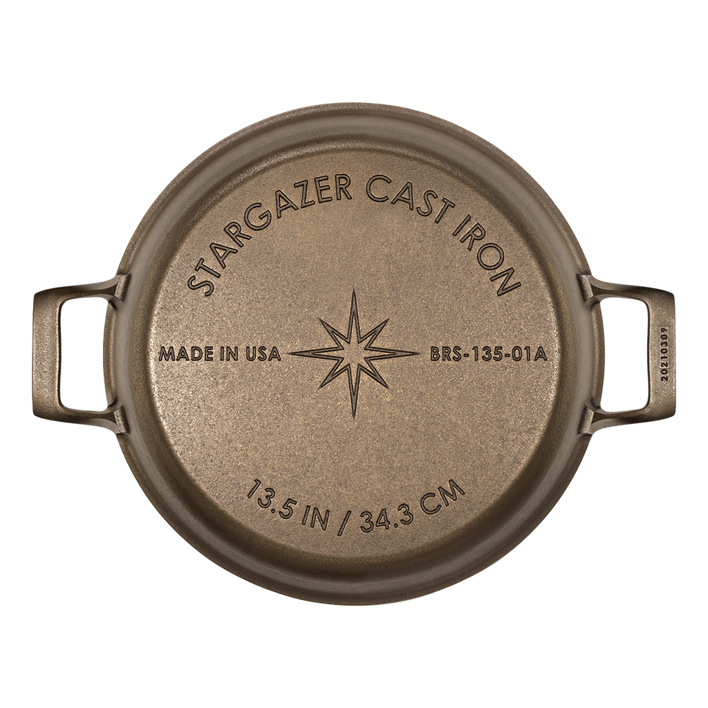 Heritage Gold 13.5-Inch Cast Iron Braiser – American Made