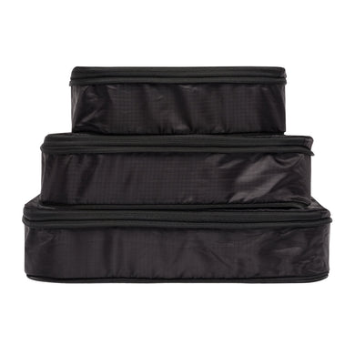 Compression Packing Cubes – Recycled Nylon – 3-pack – Black