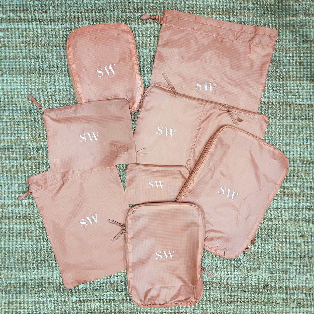 Compression Packing Cubes & Packing Bags – Recycled Nylon – 8-pack – Pink/Blush