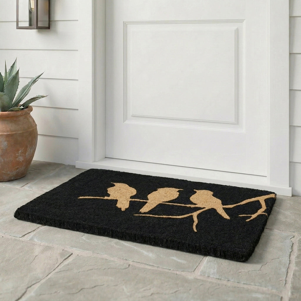 Birds on a Branch Natural Coir Doormat