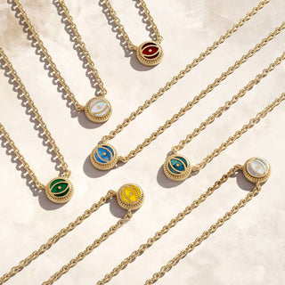 Moonstone Evil Eye Gold Necklace – Celestial Shield