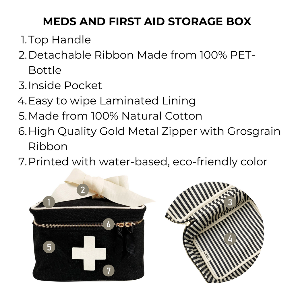 Meds and First Aid Storage Box – Black