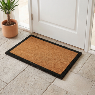 Black Border Natural Coir Doormat