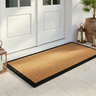 Black Border Natural Coir Doormat
