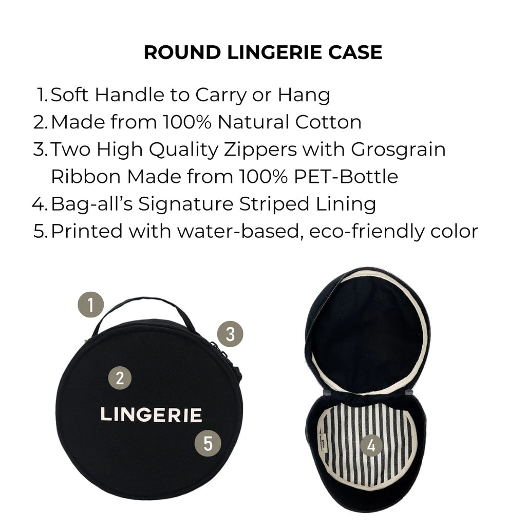 Round Lingerie Case – Black