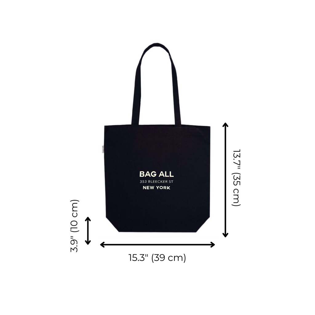 New York City Tote with Zipper and Inside Pocket – Black