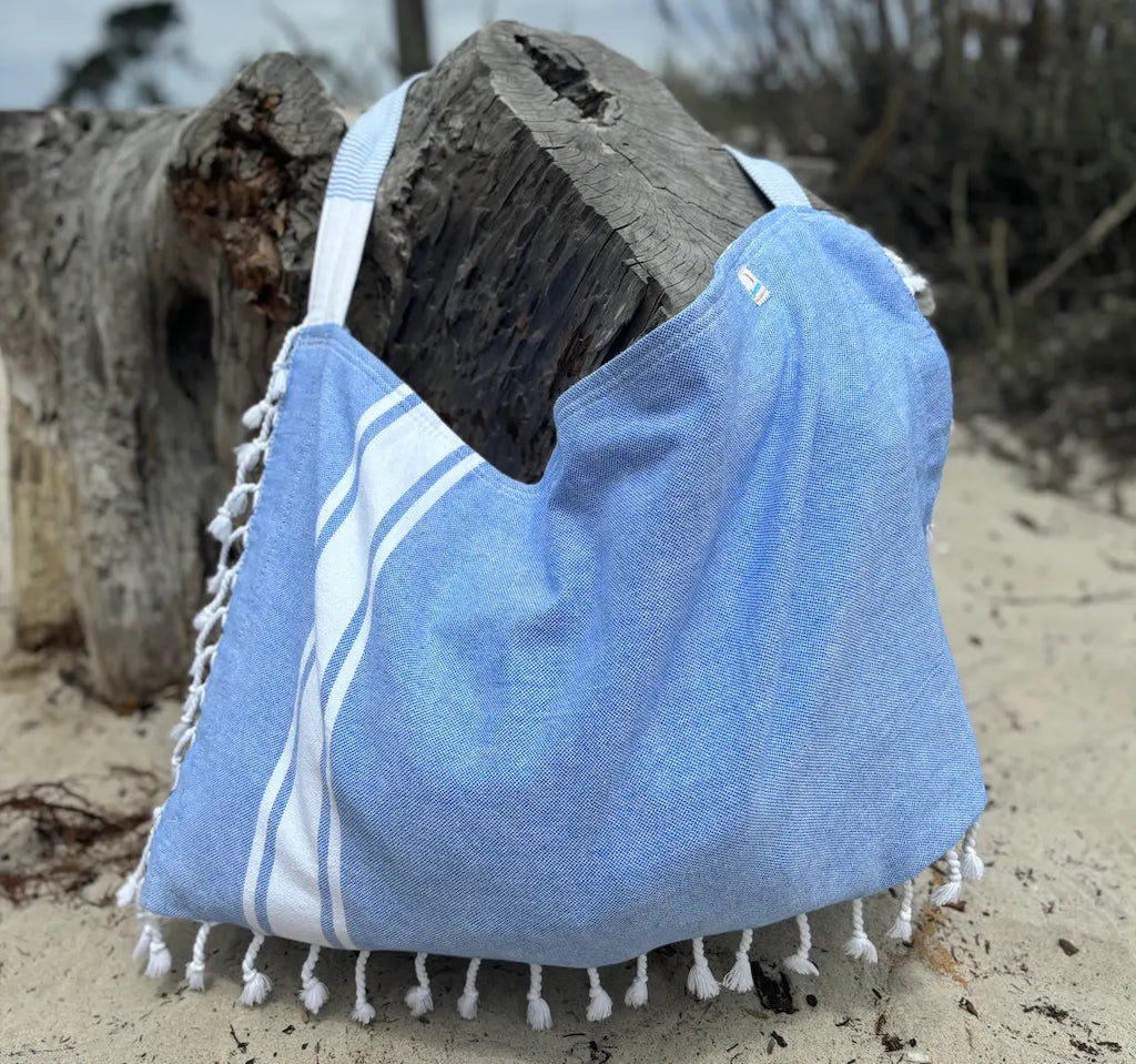 3-in-1 Cotton Beach Bag, Towel & Chair Cover – Solid Collection