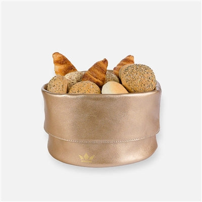 Ben Leather Bread Basket — Full Grain Leather with Cotton Lining, Multiple Colors Available