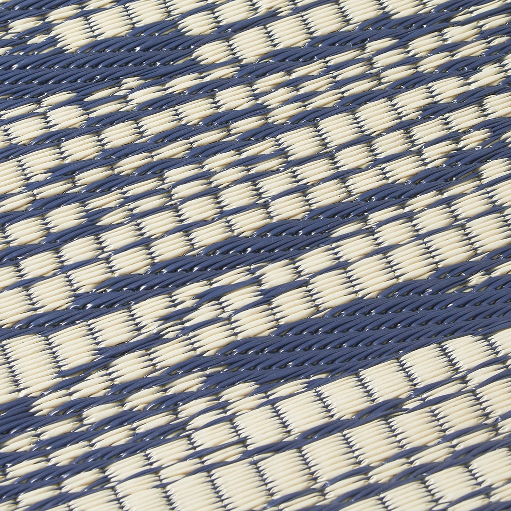 Brooklyn Blue Abstract Reversible Outdoor Patio Rug