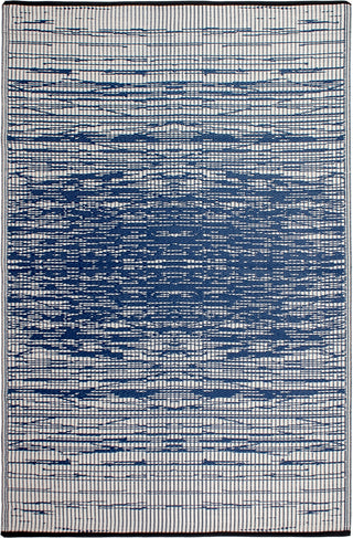 Brooklyn Blue Abstract Reversible Outdoor Patio Rug