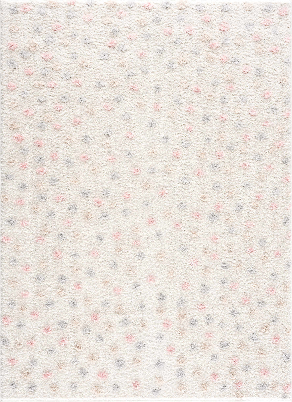 Cansu Pink Cream Dotted Area Rug – Stylish Washable Soft Carpet