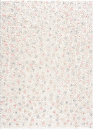 Cansu Pink Cream Dotted Area Rug – Stylish Washable Soft Carpet