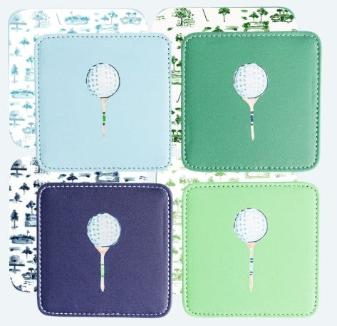 Elegant Tee Time Golf Coasters – Set of 4