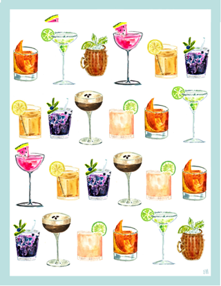 Shaken, Not Stirred Double-Sided Art Tea Towel