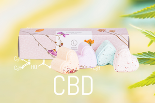 CBD Bath Bombs Gift Box – 5 Heart-Shaped THC-Free Bath Bombs with CBD, Personalized Gift