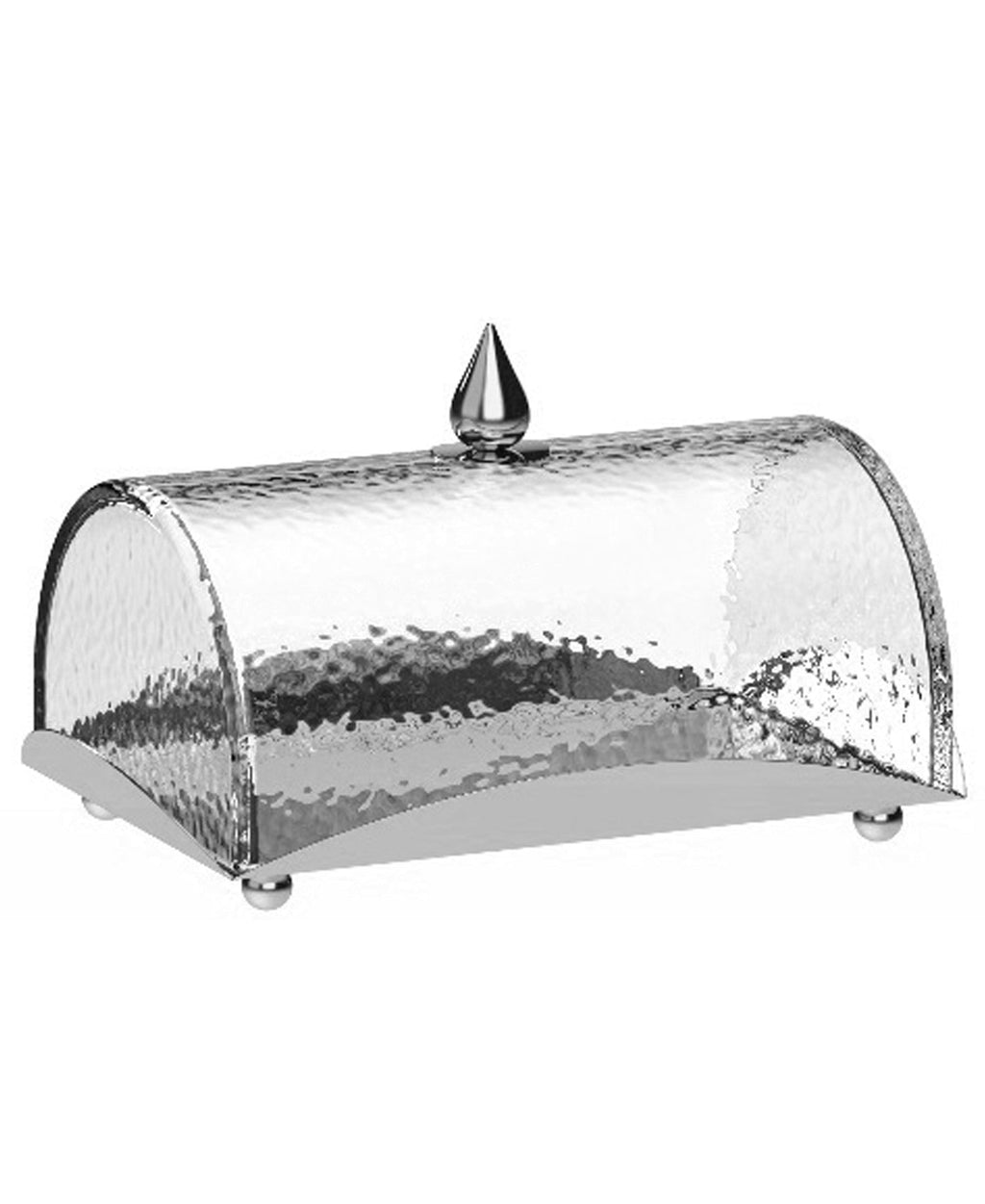 Elegant Rectangular Cake Tray with Dome & Marble Knob