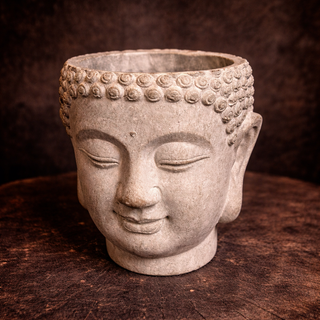 Wall-Mounted Cement Buddha Head Planter