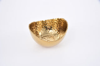 Large, Medium & Small Oval Serving Bowls — Golden Millennium Collection | Titanium-Finished Porcelain, Dishwasher & Oven Safe