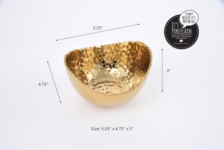 Large, Medium & Small Oval Serving Bowls — Golden Millennium Collection | Titanium-Finished Porcelain, Dishwasher & Oven Safe