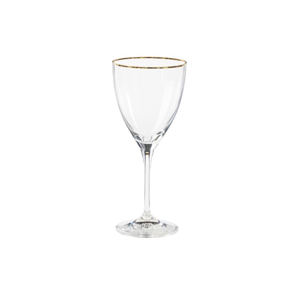 COSTA NOVA Sensa Wine Glass 9 oz., Clear / Clear with Golden Rim – Elegant Glass for Red or White Wine