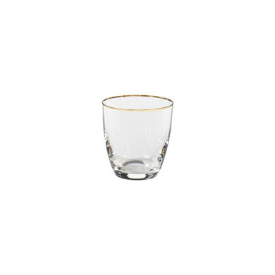 COSTA NOVA Sensa Tumbler 10 oz., Clear / Clear with Golden Rim – Modern Glass for Water or Cocktails