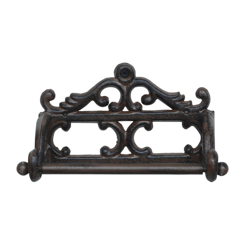 Vintage Cast Iron Scrollwork Toilet Paper Holder