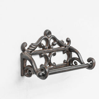 Vintage Cast Iron Scrollwork Toilet Paper Holder