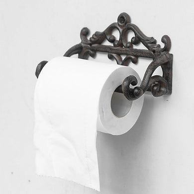 Vintage Cast Iron Scrollwork Toilet Paper Holder