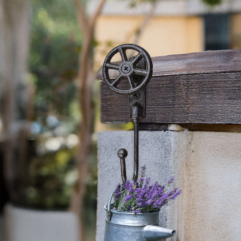 Cast Iron Valve Wheel Wall Hook