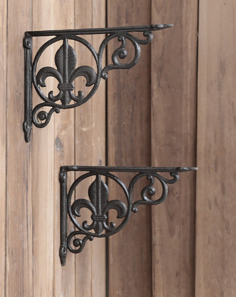 Cast Iron Fleur-de-Lis Decorative Shelf Bracket