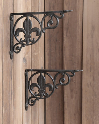 Cast Iron Fleur-de-Lis Decorative Shelf Bracket