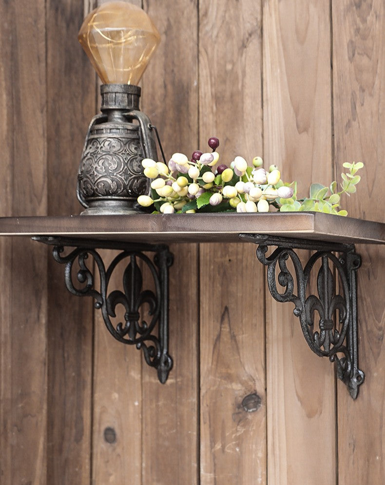 Cast Iron Fleur-de-Lis Decorative Shelf Bracket