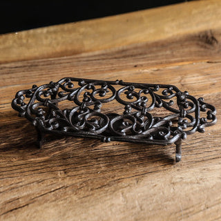 Vintage Cast Iron Teapot Warmer with Cutout Design