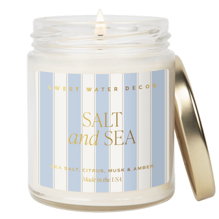 Salt and Sea Soy Patterned Candle - Clear Jar - 9 oz